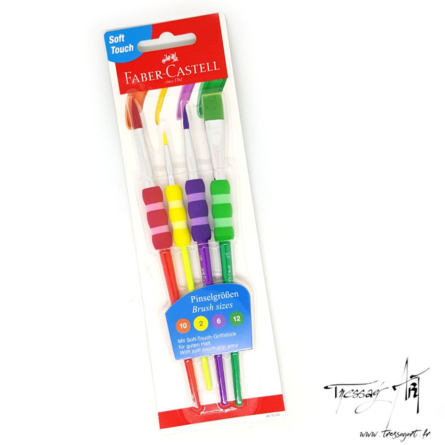 FABER CASTELL - LOT DE 4 PINCEAUX ENFANT - FB046000