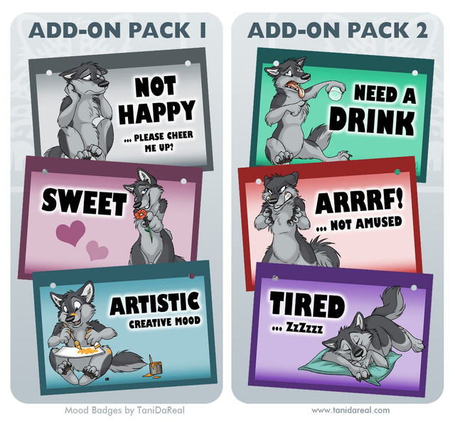 Mood Badges ADD-ONS WOLVES