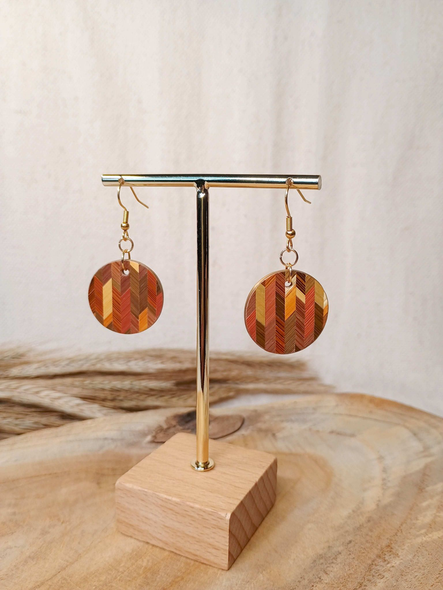 Boucles d'oreilles SIMPLE Chevron - Bois