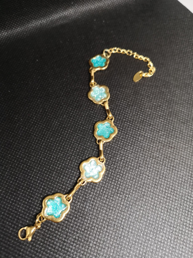 Bracelet doré turquoise bleu