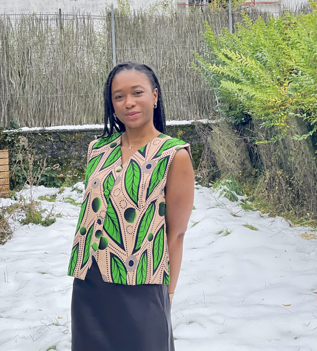 Gilet wax à feuilles vertes