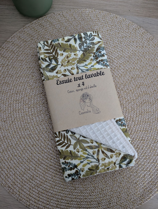 Essuies tout lavables feuilles