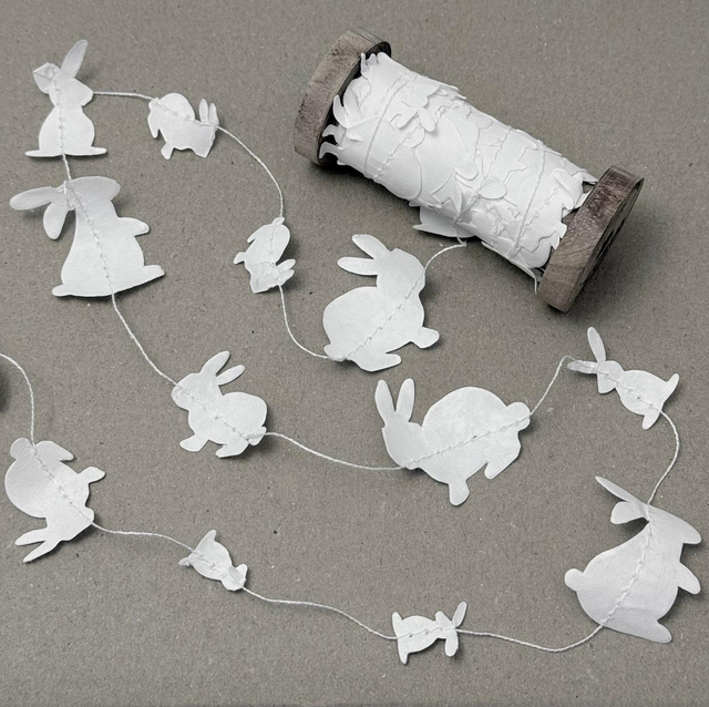 Papiergirlande Hasen weiss 5m