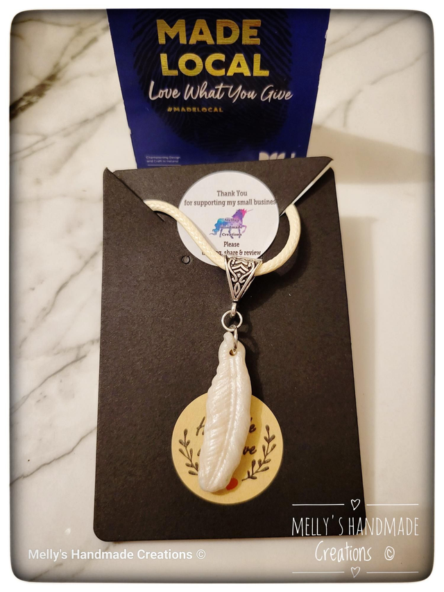 Feather Pendant on wax cord