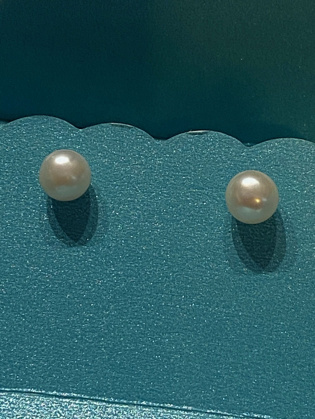 Sterling silver pearl studs