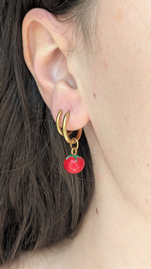 Créoles dorées fines 16 mm à personnaliser avec les charms