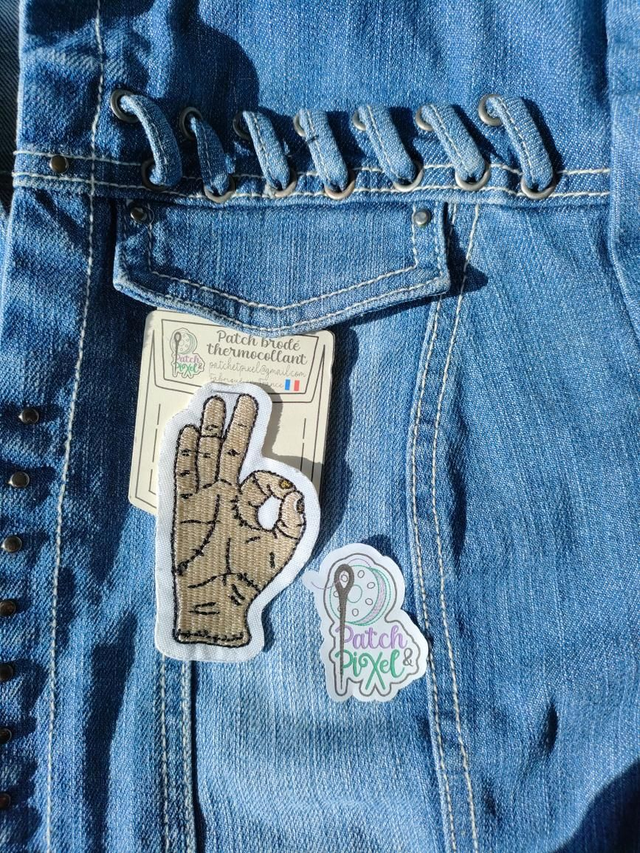 Main OK patch brodé 