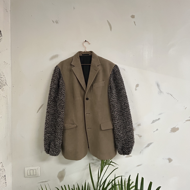 Reworked giacca elegante con maniche di maglia 