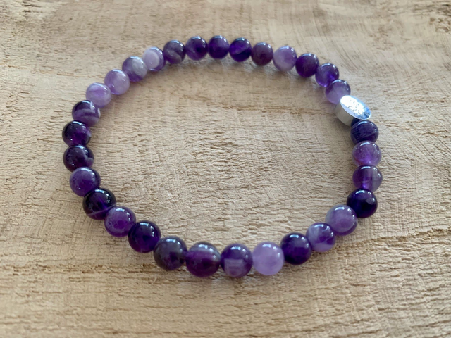 Bracelet Améthyste Chevron - 6mm