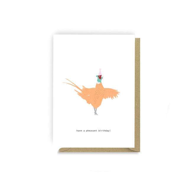 Pheasant Birthday - Illustrated Birthday Card   