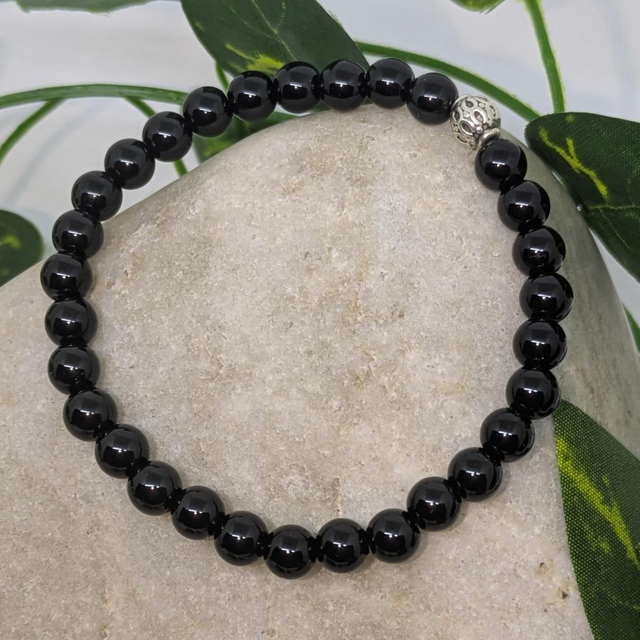 Bracelet &quot;Obsidienne&quot; 6mm BR-030