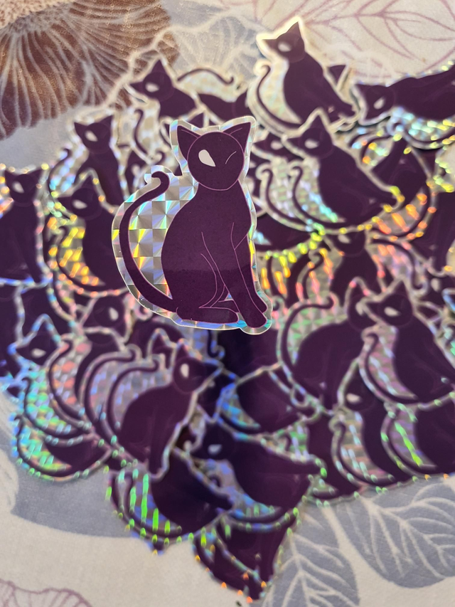 Sticker Prismatic Cat Sitting 