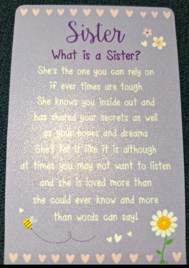 Wallet Cards to Family with Sentiment Words.