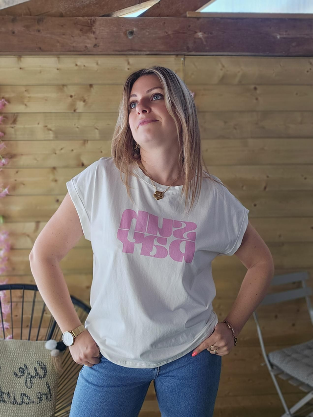 Top imprimé "Sunday"