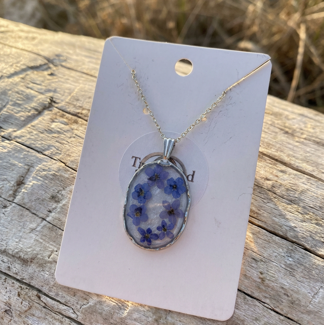 Forget Me Not Silver Plated Necklace - TT105