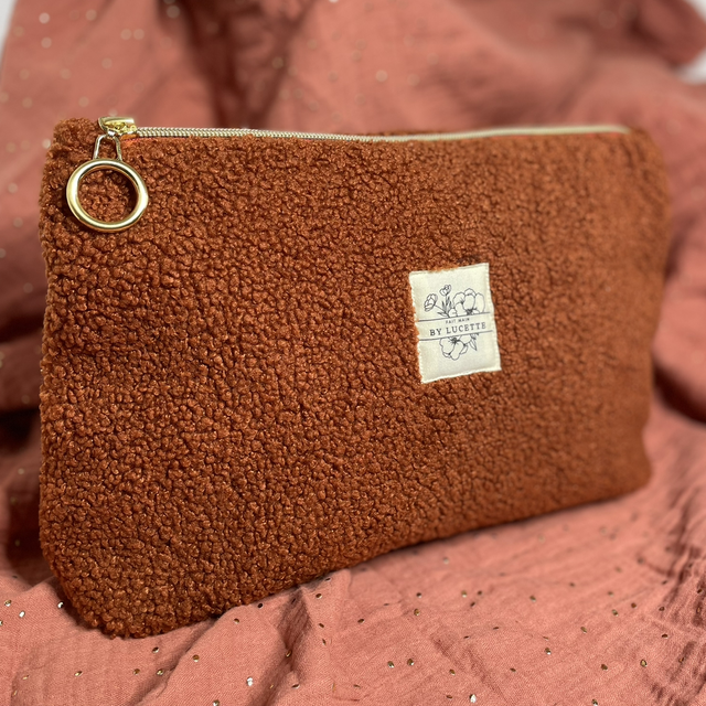 Grande trousse sherpa caramel 