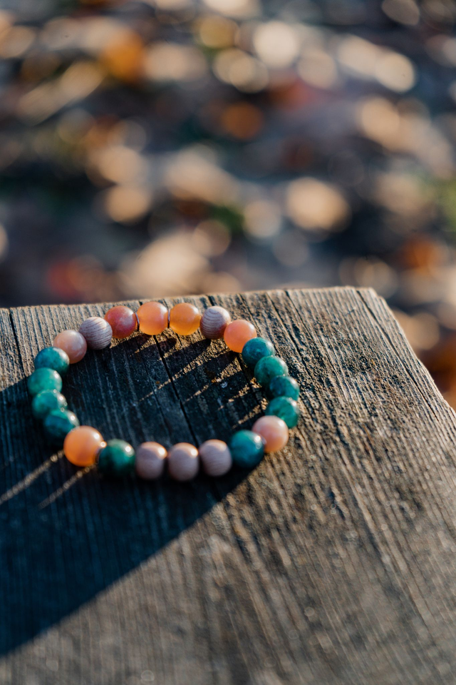 Bracelet Sensoriel Apatite et Pierre de Soleil