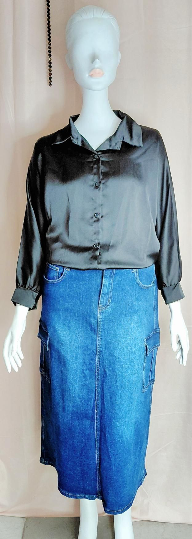 🌈Jupe Cargo en Jean pour Femme – Look Urbain et Décontracté, Disponible jusqu’au 48
🌈