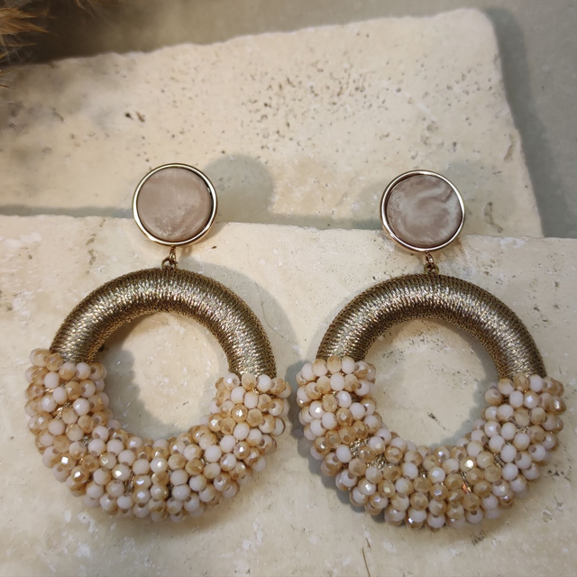 Facettperlen | Beige | Gold