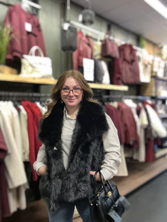 Bodywarmer bont zwart