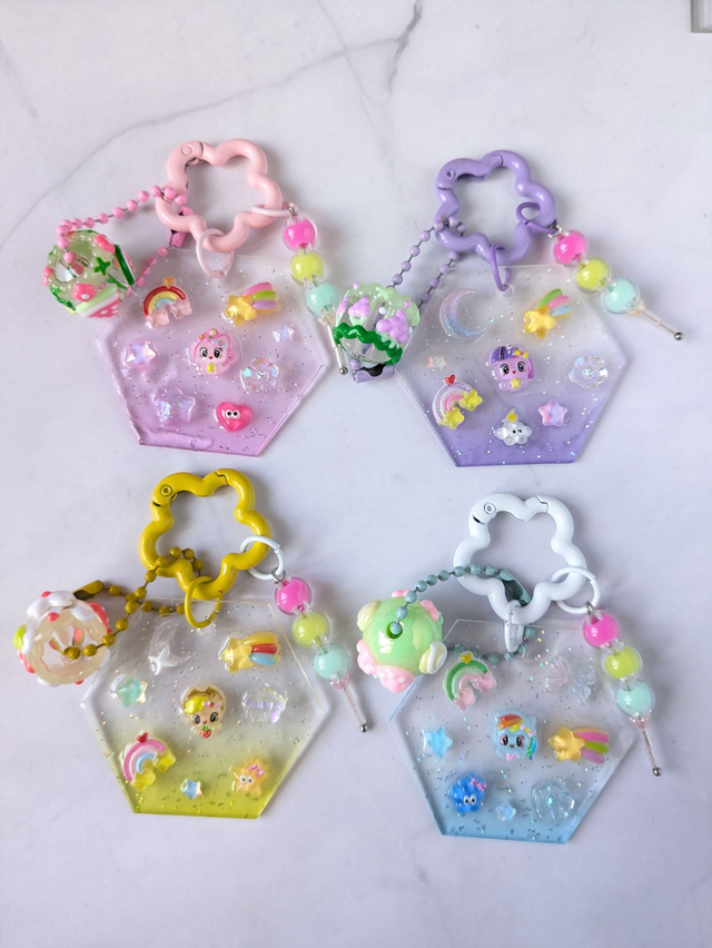 Porte-clé plaque Octogone Poney