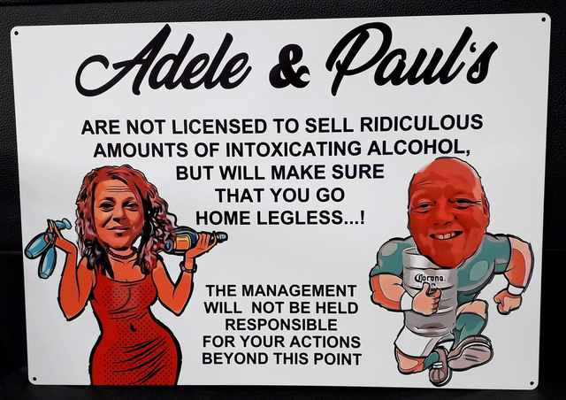 Personalised A3 Metal Bar Sign