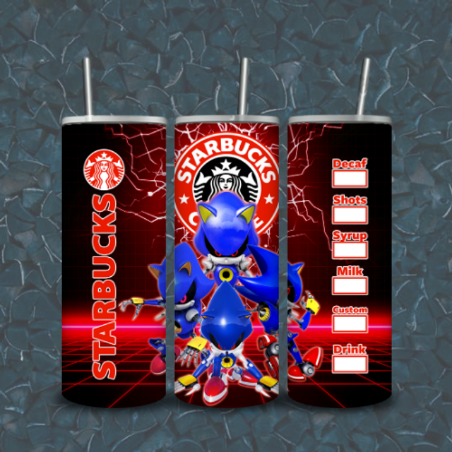Tumbler Starbuck Métal Sonic