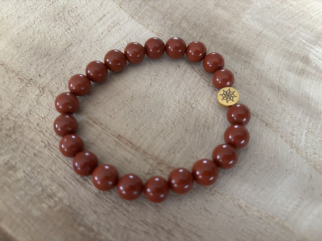 Bracelet Jaspe rouge - Perles de 8mm