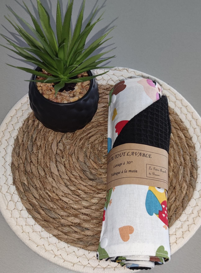 Essuie tout lavable Chouette 