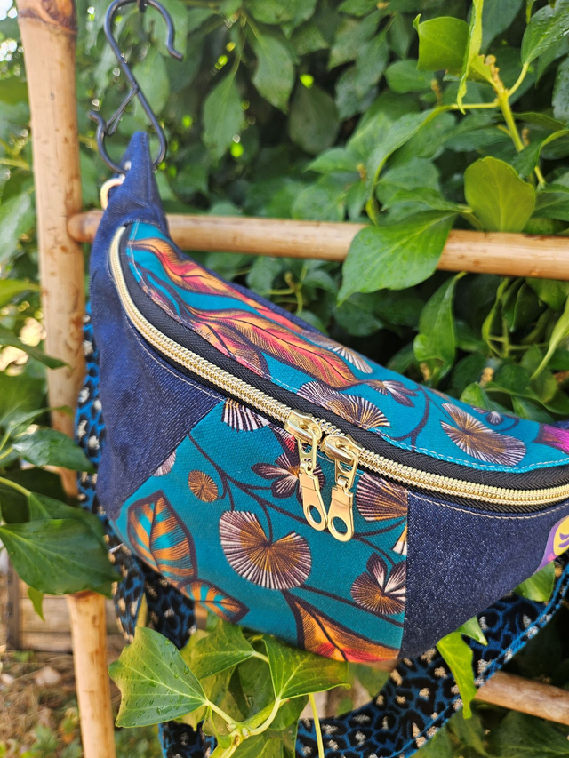 Banane Rainbow tree bleu/vert et Denim Brut - Taille S