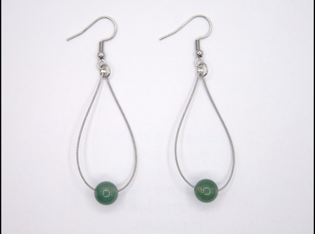 Boucles d'oreilles gouttes 1 agate mousse