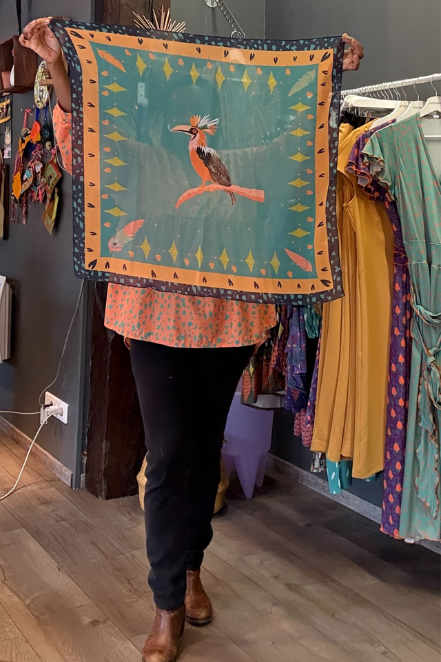 Foulard carré Hornbill Jour Voile 70 cm x 70 cm 