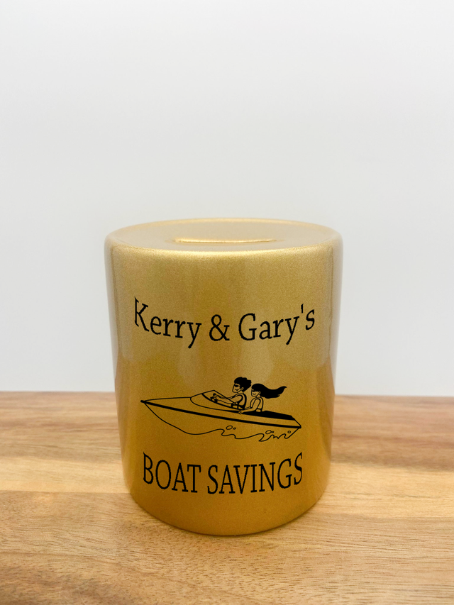 Personalised Money Box - Boat Savings