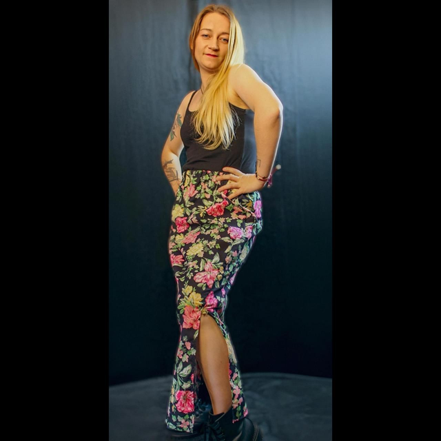 Floral Maxi Skirt With Slit