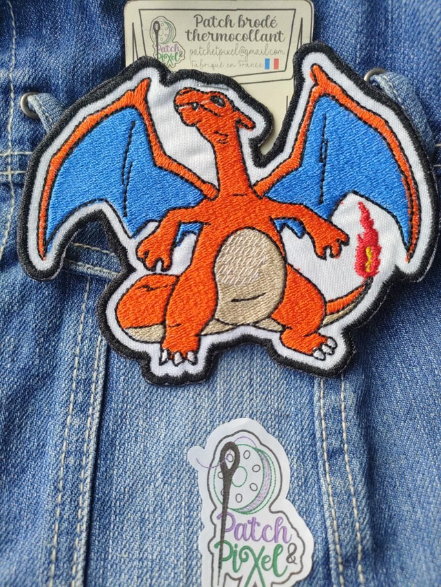 DracauFeu Patch brodé thermocollant 