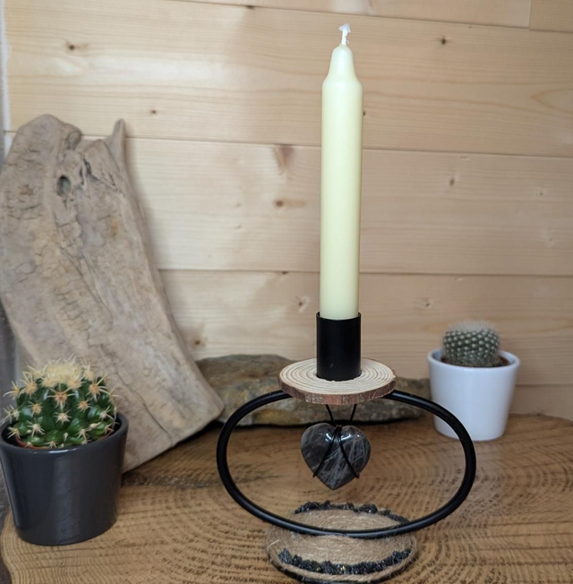 Bougeoir  cœur Labradorite 