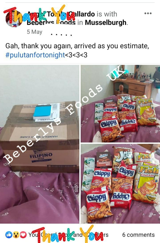 From Customer Angel- Musselborough Scotland 