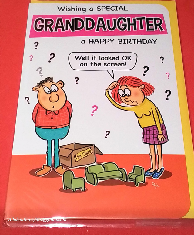 Granddaughter Birthday Card Humour Design