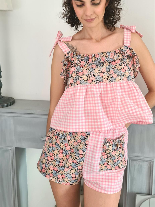 Ensemble fleurs en tissus upcyclés 🌸