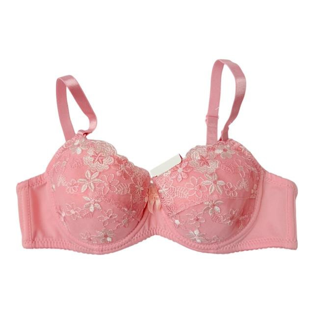 Pink floral embroidered Japanese Bra 32A  