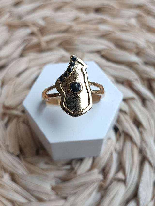 Bague carte Madagascar noir 