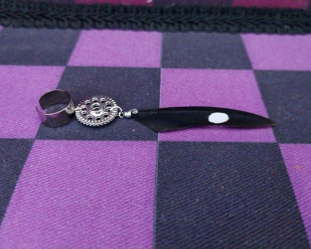 Bague d'oreille plume et breloque (plusieurs modèles disponibles)