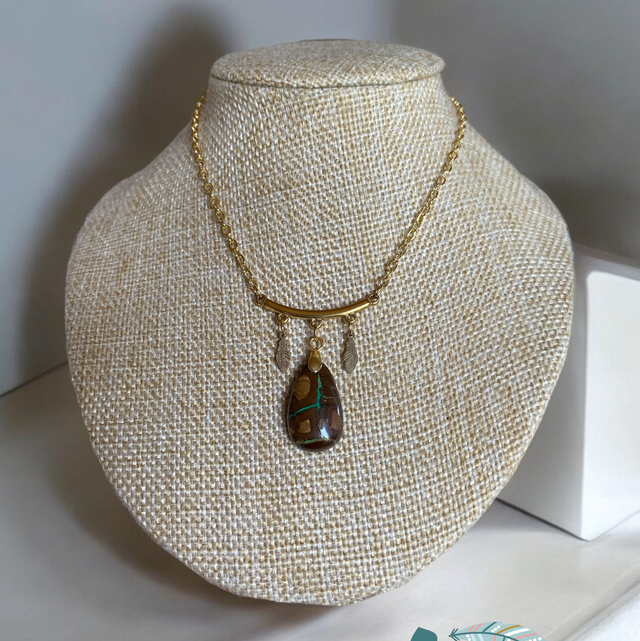 Collier ras du cou en Opale Boulder