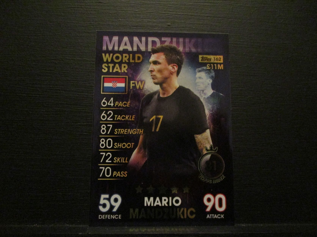 Mario Mandzukic - World Star Match Attax 101 Original Trading Card