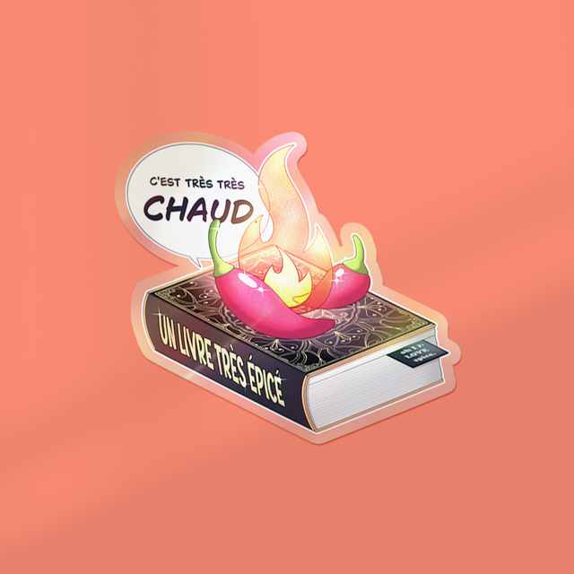 🆕 Sticker à lamination holographique UN LIVRE TRÈS ÉPICÉ...