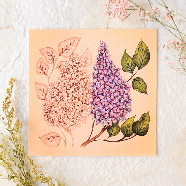 &quot;Lilac Flower&quot; postcard