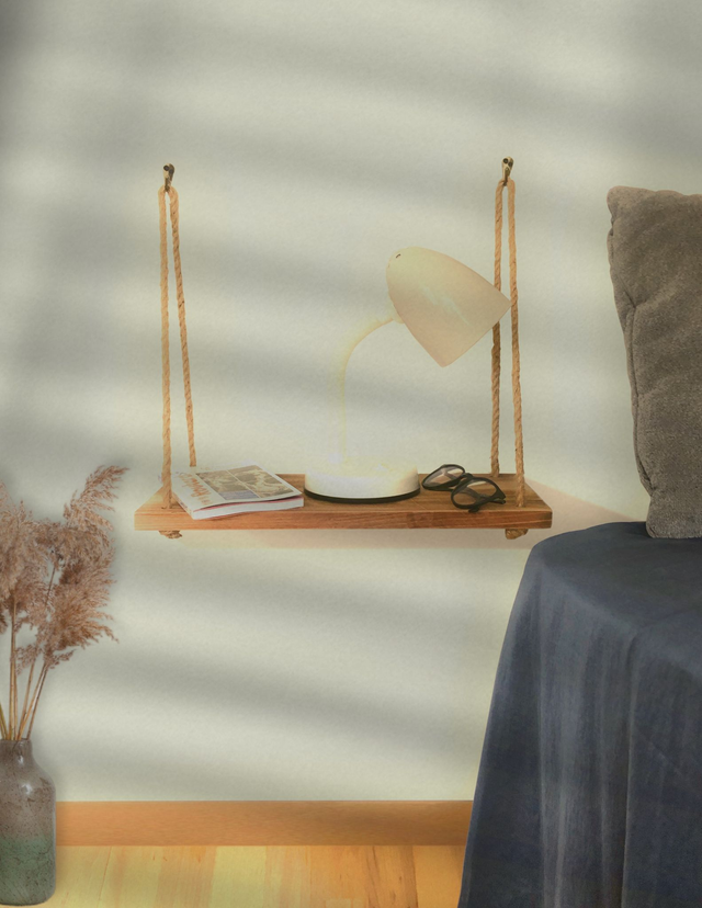 HODYSSEA Etagère murale suspendue chevet nuit HEADS-UP 42,50 cm bois clair