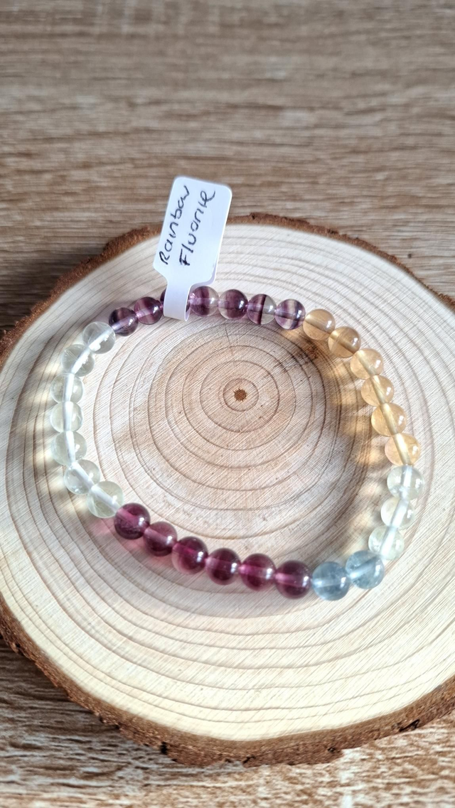 Fluorite high quality crystal beaded bracelet 6mm