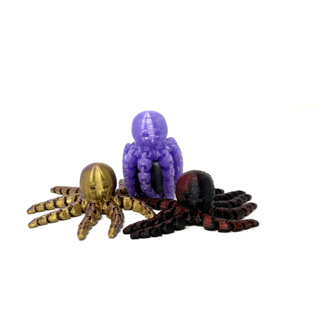 3D Printed Articulated Flexi Octopus Fidget Toy
