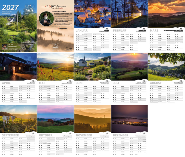 Wandkalender "Henne-Rartal" 2027